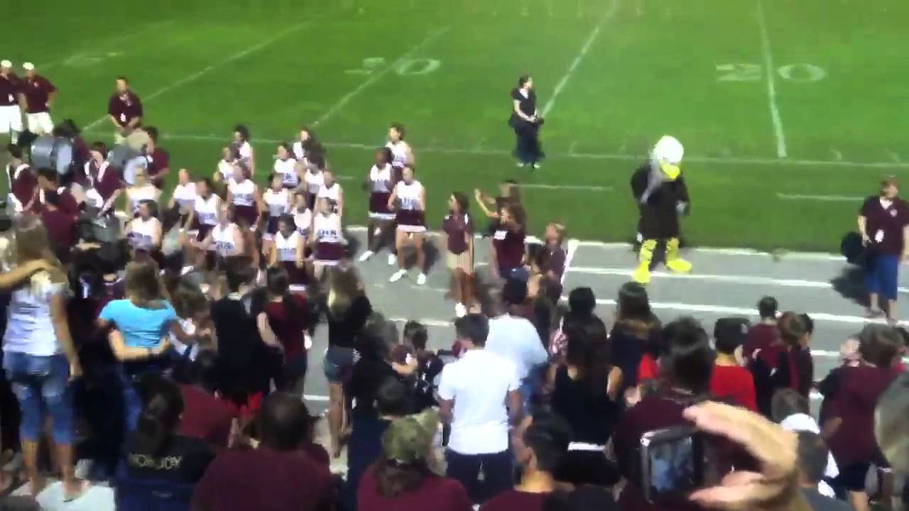 Niceville High School football - student crowd gets silly w/ band