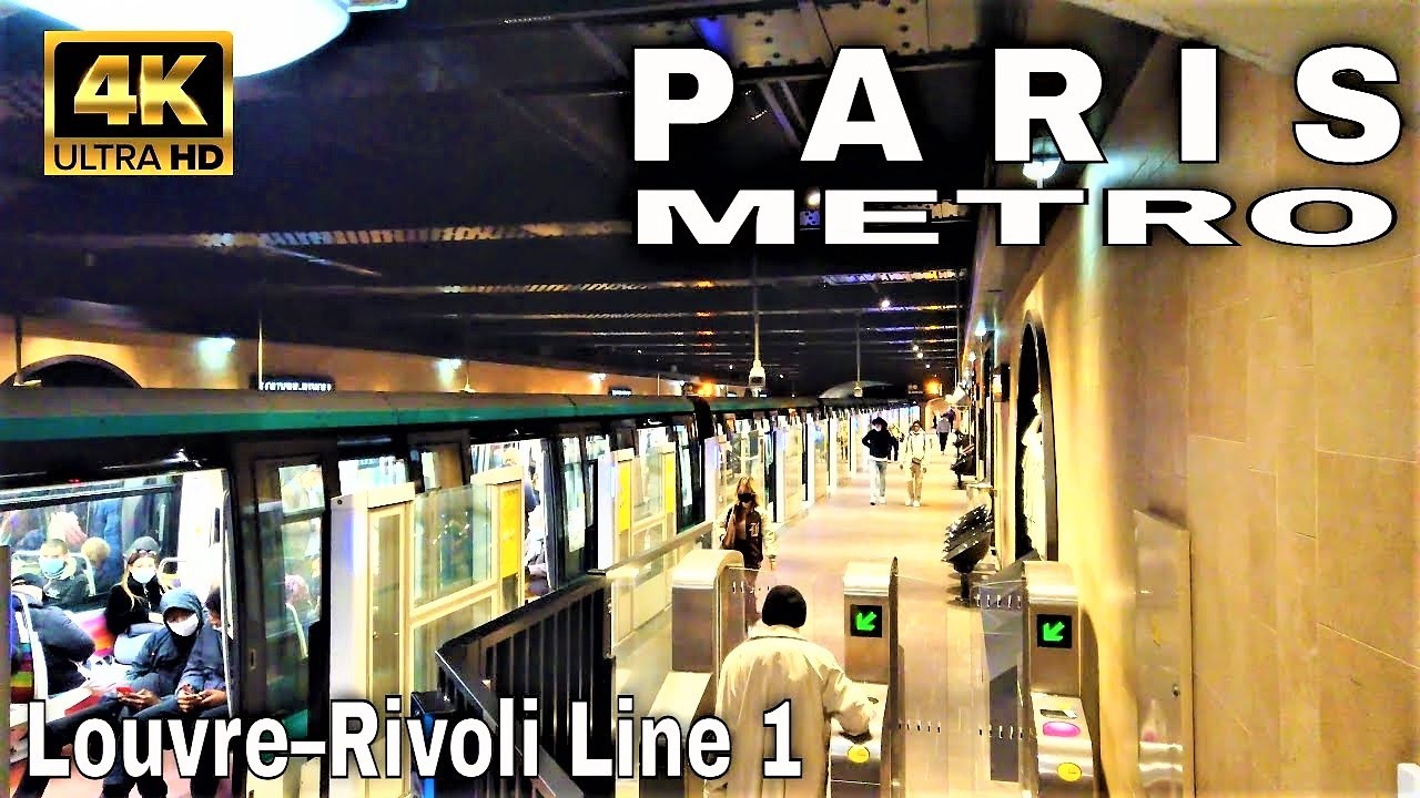 🇫🇷Paris Museum Subway  Line 1 RATP - Louvre–Rivoli 【4K】