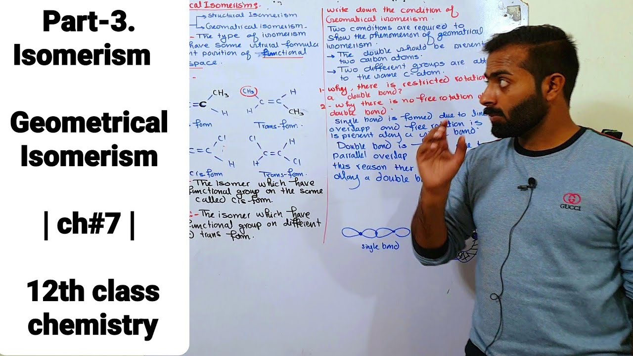 Part-3.    Isomerism | Geometrical Isomerism | ch#7 | 12th class chemistry   #geometricalisomerism