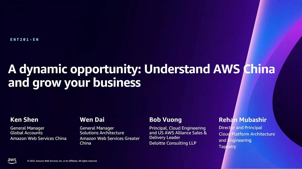 AWS re:Invent 2023 - A dynamic opportunity: Understand AWS China and grow your business (ENT201-EN)
