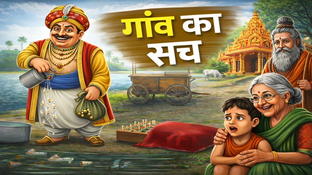 जब भगवान गाँव में आए 😢 | 2D Animation Emotional Village Story | Heart Touching