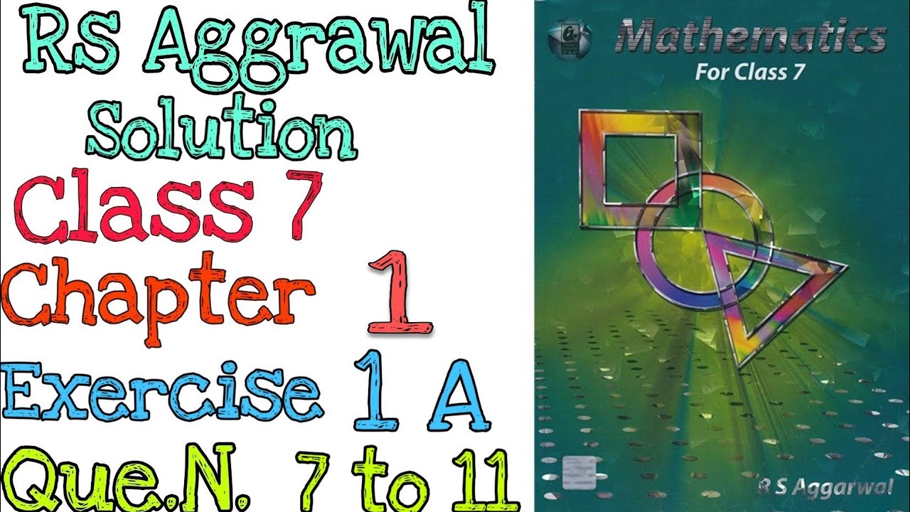 Rs aggarwal class 7 Chapter 1 Exercise 1A Question number 7, 8,9,10,11 | MD Sir
