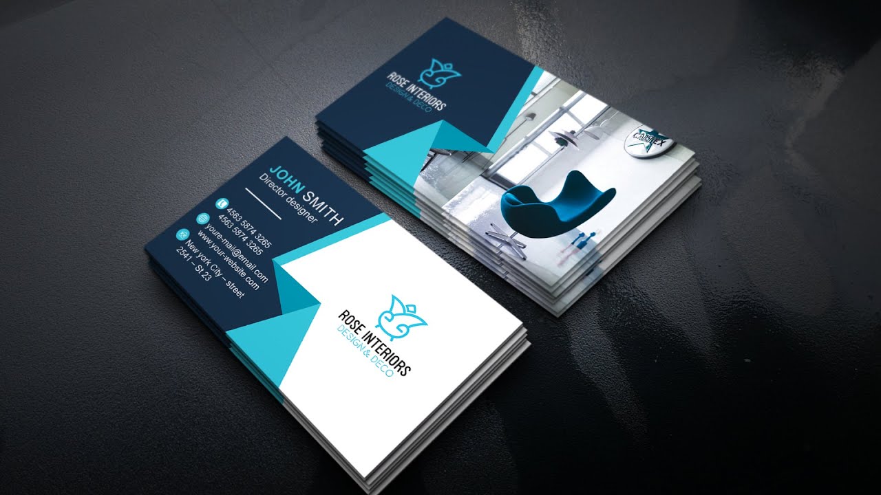 Interior Decor Business Card design | Photoshop Tutorials