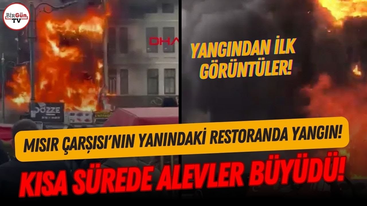 Mısır Çarşısı yanında korkutan yangın! Alevler kısa sürede yan binalara sıçradı! İlk görüntüler!