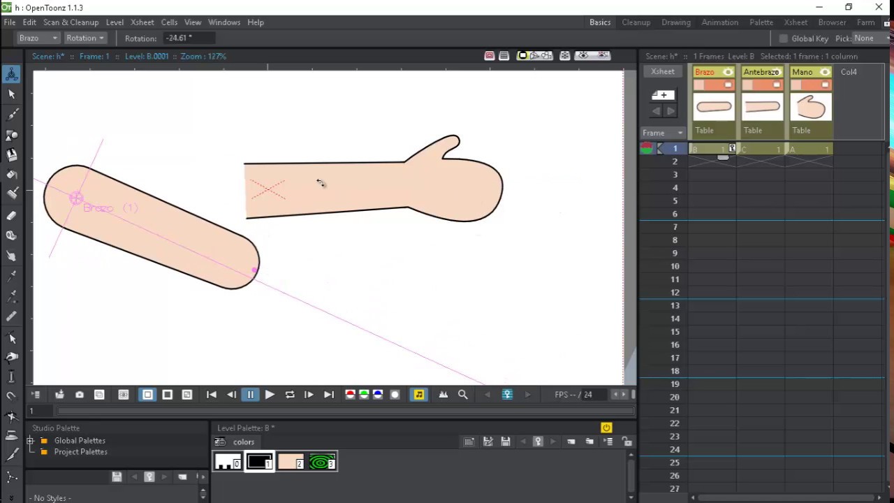 Rigear un Brazo | OpenToonz | Cut Out | Rigging