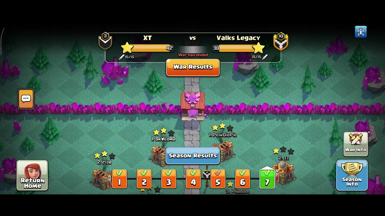 COC - we won the first clan war league #XT4LYF 💀