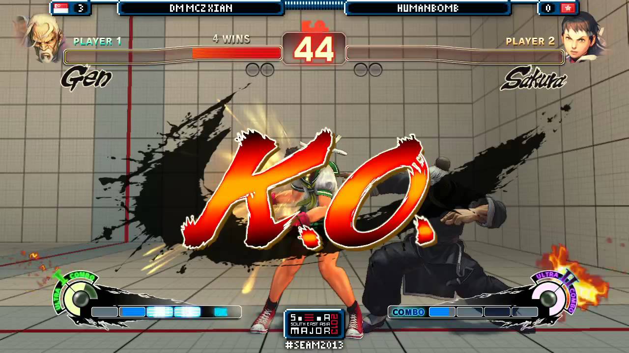 SEAM2013 SF4 DM MCZ Xian (GEN) vs HumanBomb (Sakura) Losers Finals Japanese Commentary