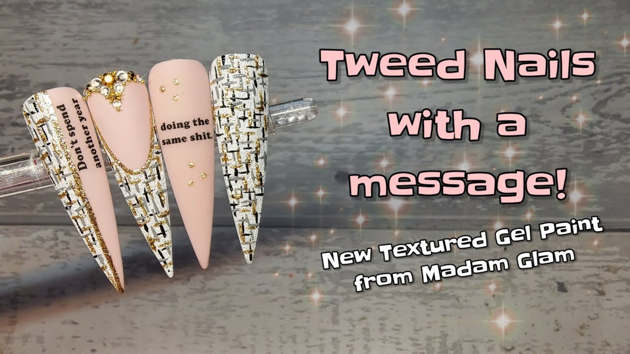TWEED NAIL ART! | USING TEXTURED GEL PAINT? | MADAM GLAM