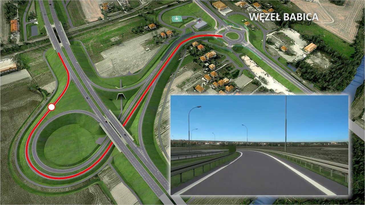 Wizualizacja S19 (Via Carpatia) Rzeszów - Babica -- węzeł Babica (12/2021)