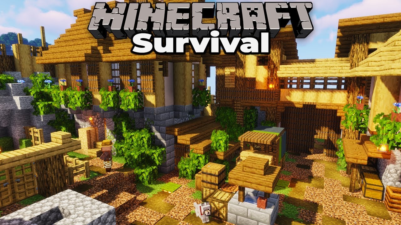 Custom Plains Village ALMOST DONE : Minecraft 1.14 Survival Let's Play : Building with fWhip