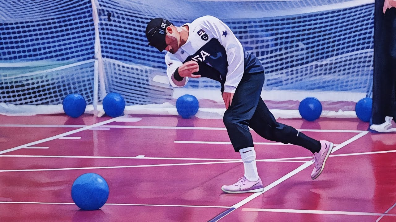 US Paralympian Zach Buhler gives an introduction to Goalball.