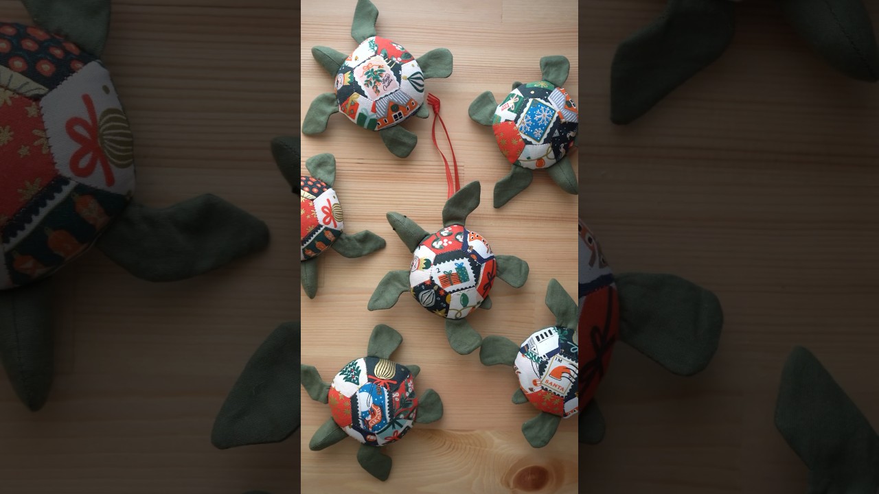 Sewing turtle ornaments using the beautiful holiday classic fabric collection. #christmas #sewing