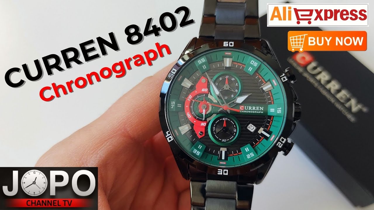 CURREN M8402 Chronograph Fashion Watch│Curren Watch Review│Subtitles