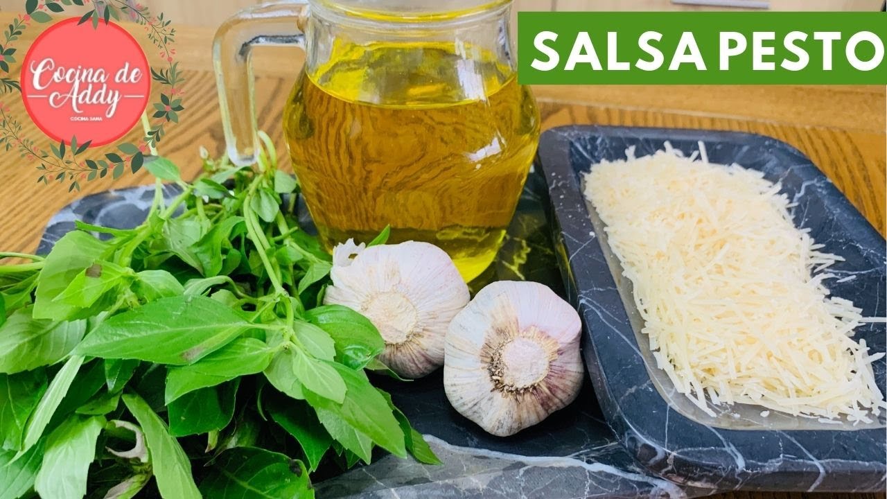 SALSA PESTO de Albahaca. Recetas Básica ideal para pasta, pollo y pan. Paso a Paso | Cocina de Addy