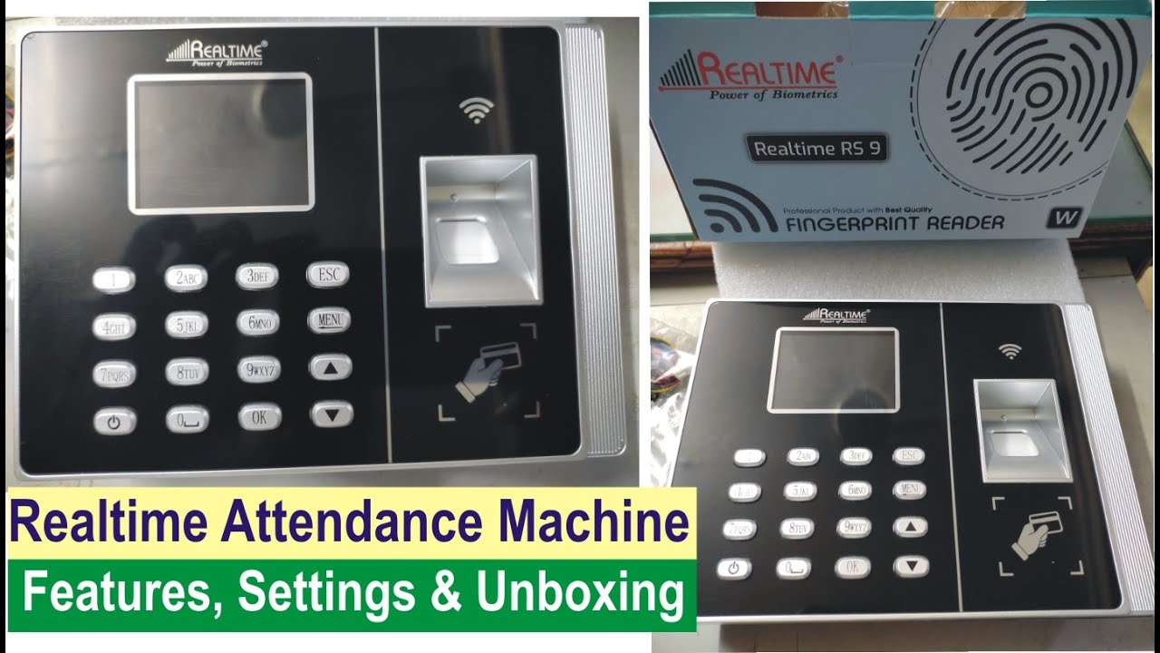 Realtime Biometric RS9w model unboxing, features & settings ! Attendance Machine with battery backup