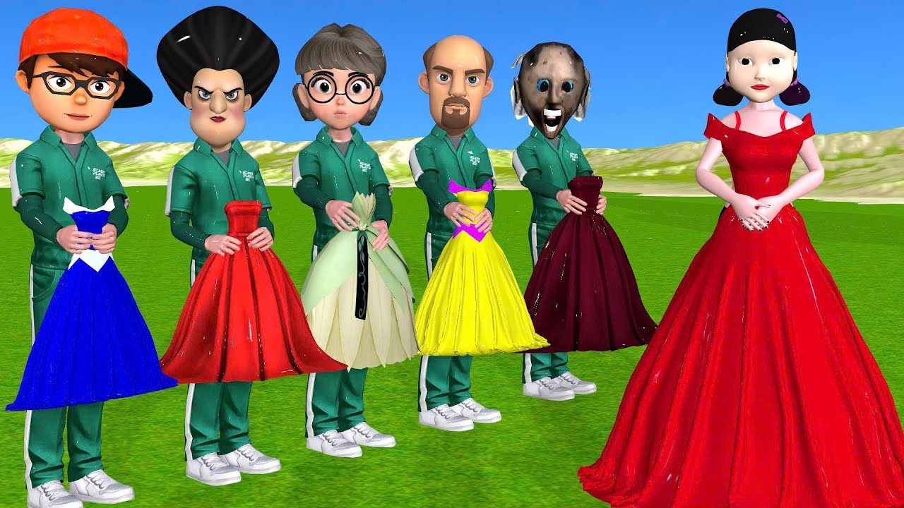 Scary Teacher 3D vs Squid Game Princess Dress and Error Dressing Room 5 Times Challenge