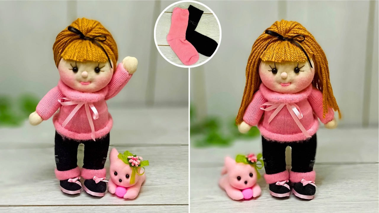 кукла из носков🧦Сделайте его без использования выкройки и швейной машинки