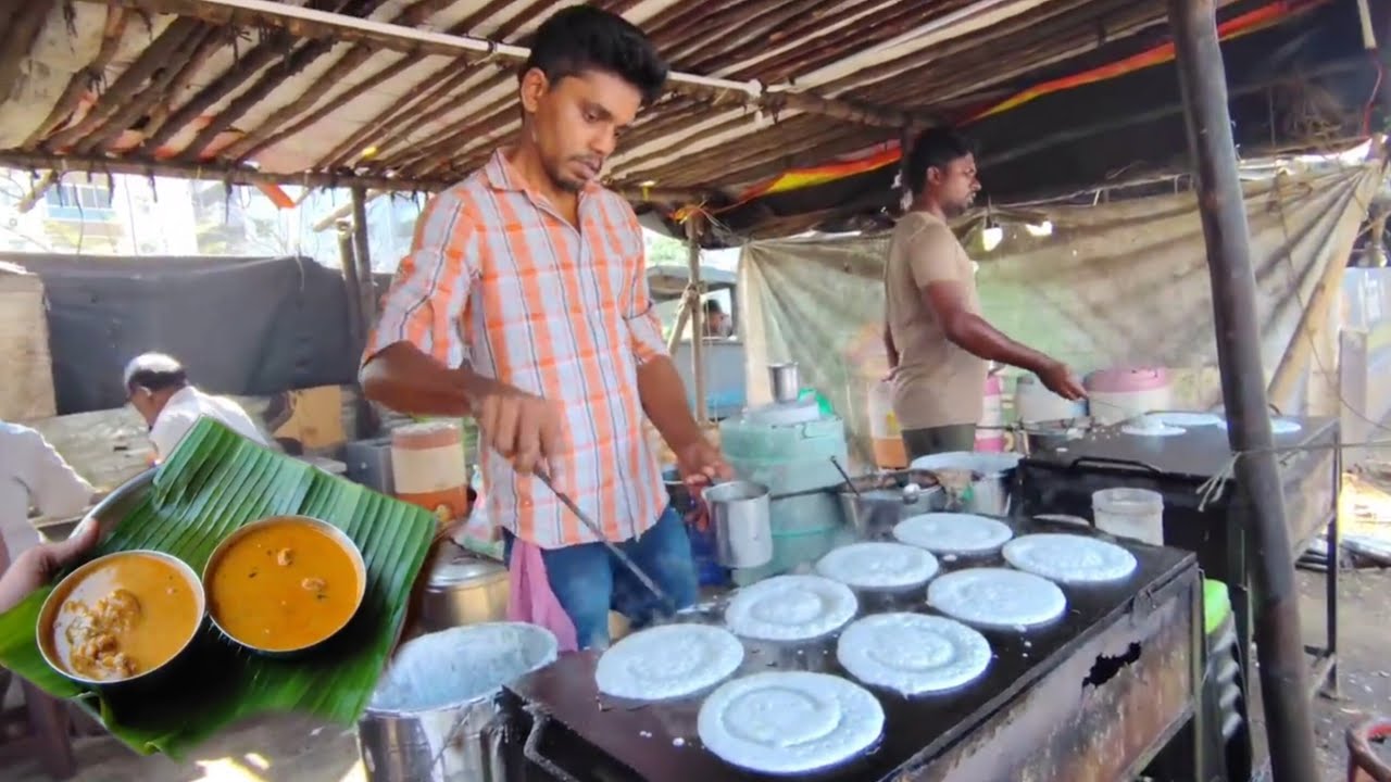 Non Veg Breakfast in Nellore | Dosa with Chicken Curry and Mutton Paya | Indian Street Food | 