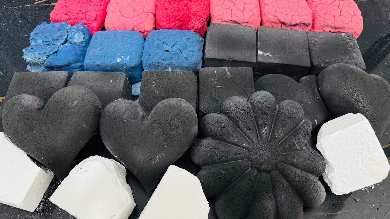 Soft Black Dyed Chalk ASMR Crush | Oddly Satisfying ASMR