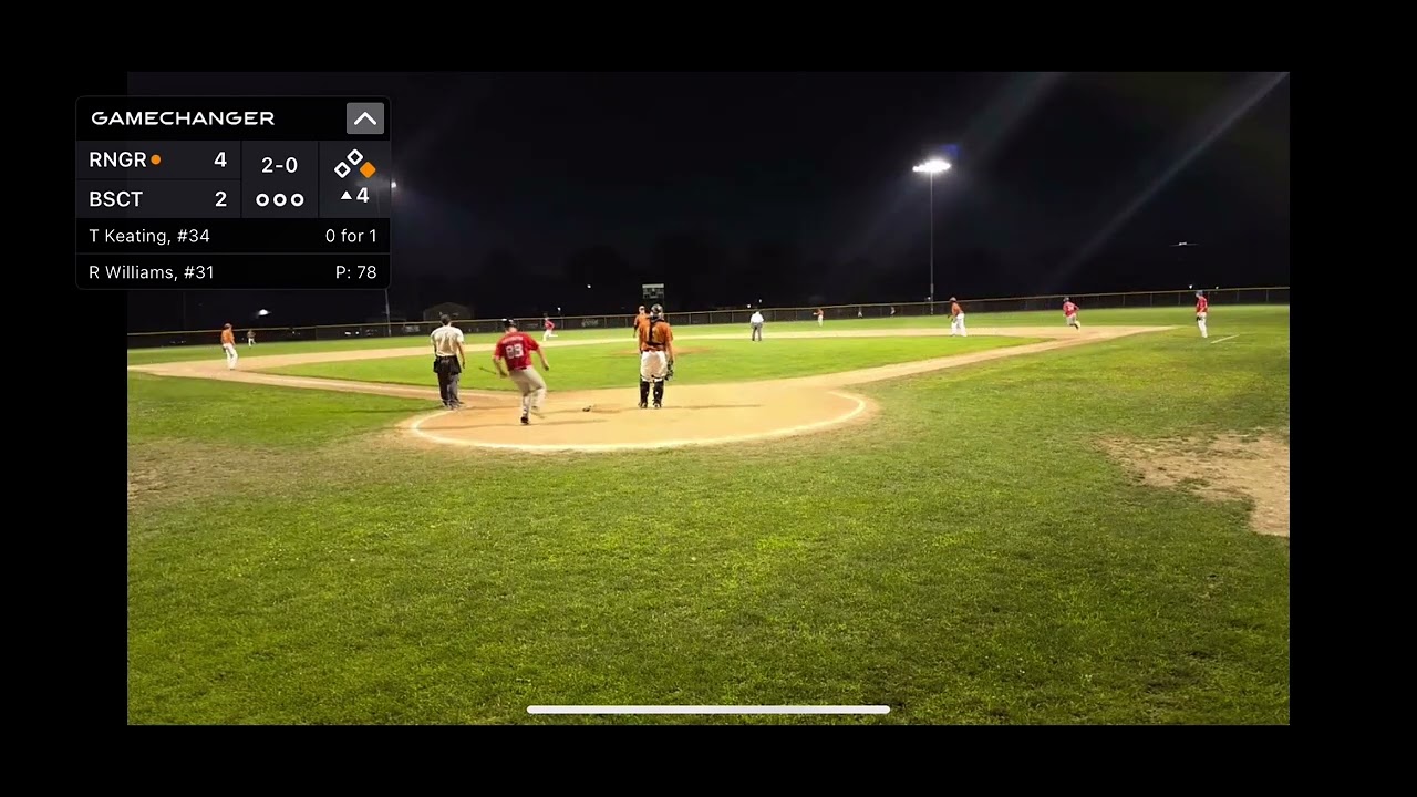 Trey Keating Lines a Double to the Right CF Fence