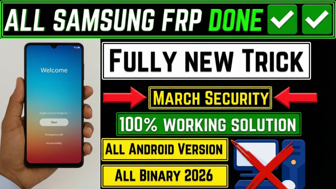 Fully New Trick! Samsung FRP Bypass 2026 🔥 All Android Versions | Latest Binary | No PC 100% Work