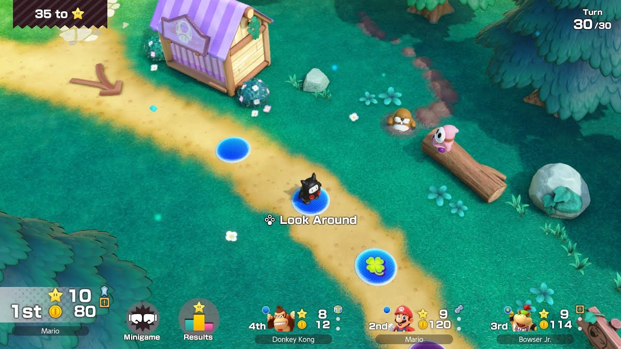 Super Mario Party Jamboree #50 Mega Wiggler's Tree Party Ninji vs Bowser Jr vs Donkey Kong vs Mario