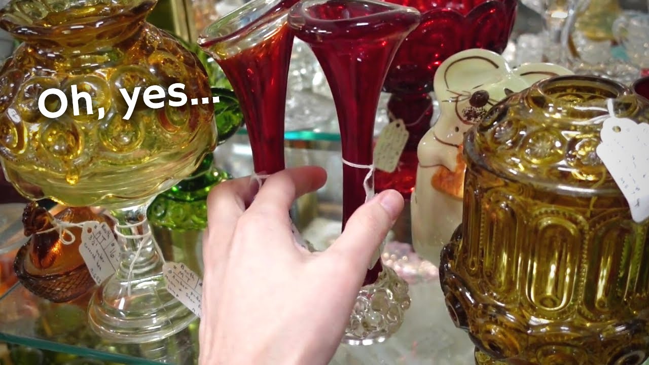 I'm Getting BOTH! Stunning Art Glass | Antique Shopping with Me!