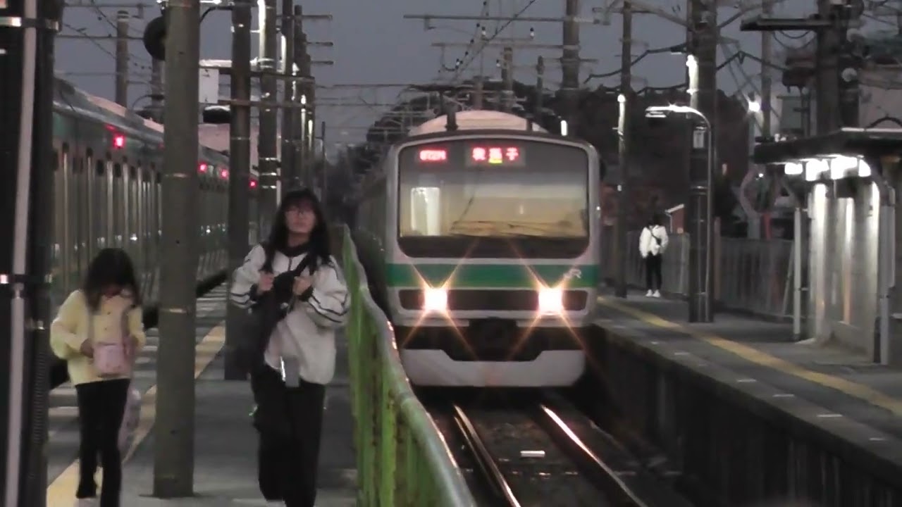 成田線（我孫子支線）E231系　東我孫子駅での行き違い