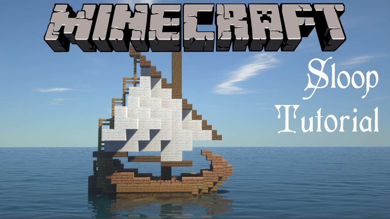 Minecraft Tutorial: How to Make a Fishing Boat/Ship (Sloop)