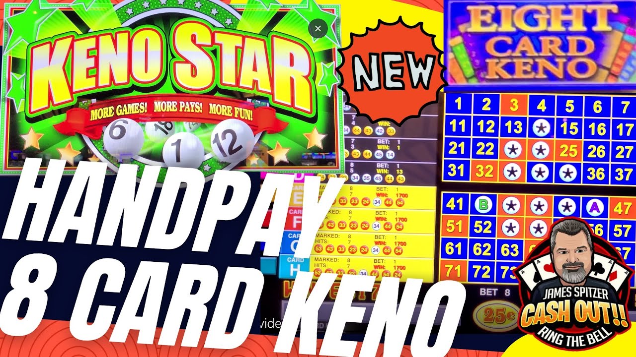 HANDPAY! 8 Card Keno!! BDK STYLE, PLUS MORE WINS!!! NEW GAME!  HIT A JACKPOT ! Fun night  of Keno!!