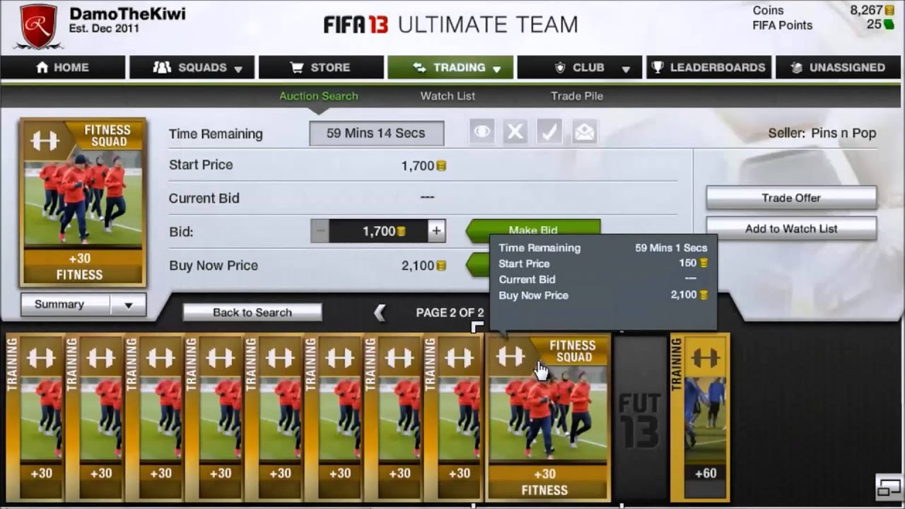 Fifa 13- Coin Making/ Trading Method Squad Fitness 10K+/hr