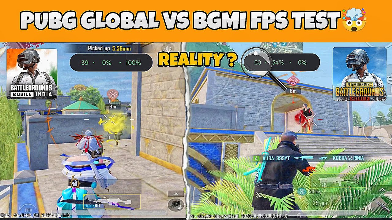 Сравнение BGMi и PUBG Mobile: реальное падение FPS 🔥 Результат шокирующий 🥶