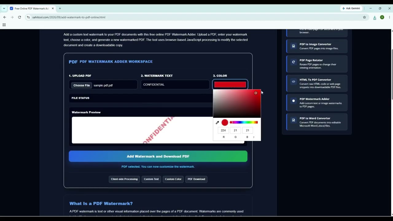 Free PDF Watermark Adder Online | Add Text Watermark to PDF