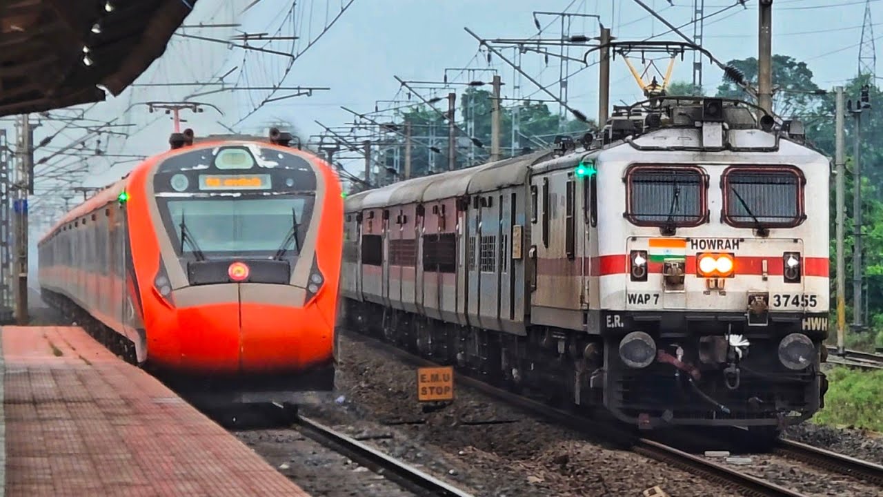 High Speed Trains- 130Kmph Dangerous WAP7 : Rajdhani Duronto Shatabdi Vande Bharat - Indian Railways