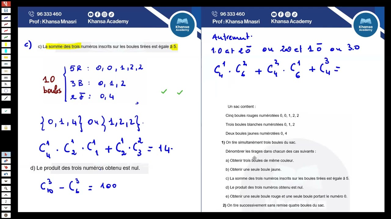Exercice Dénombrements  3ème