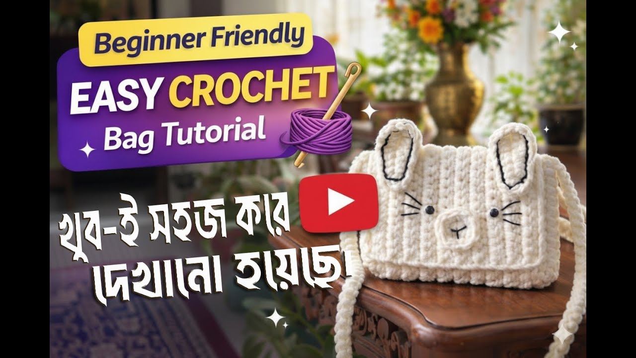 কুশিকাটার এই কিউট টয় ব্যাগ বানানো শিখুন 😍  Easy Crochet Bag for Beginners