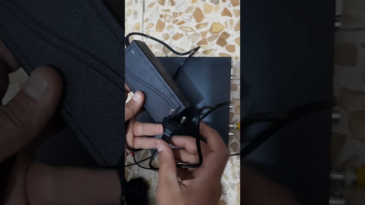 ربط وتركيب الفيش والوايرات والكهرباء بين الكاميرا وDVR connecting wires to monitoring camera and DVR