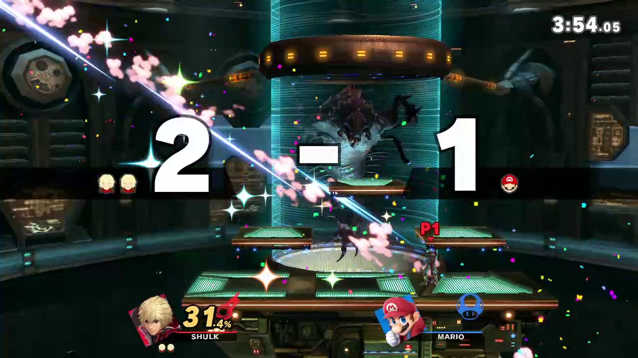 Smash Bros - Shulk vs Mario tank battle extreme