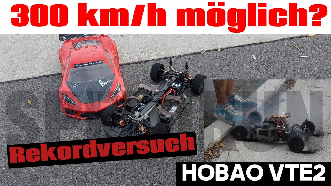 Rekordversuch - Ziel 300 km/h! Hobao Hyper VTE2 mit Castle Mamba XLX2 Regler TP 2400KV Motor