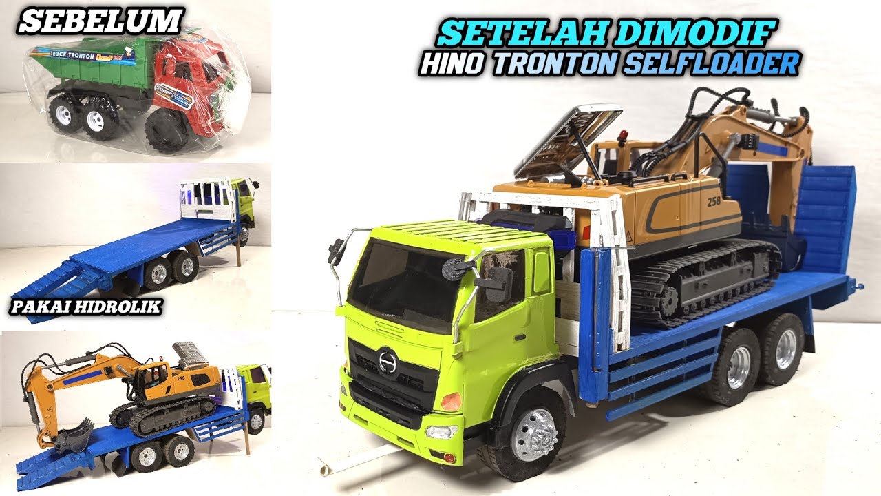 MODIF TRUK PLASTIK JADI HINO 500 SELFLOADER TRONTON 😎🚛