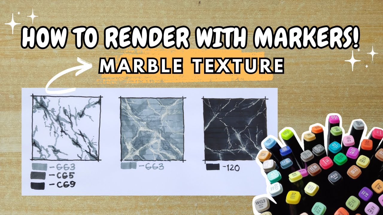 HOW TO RENDER MARBLE TEXTURE USING MARKERS - ARKI TUTORIALS
