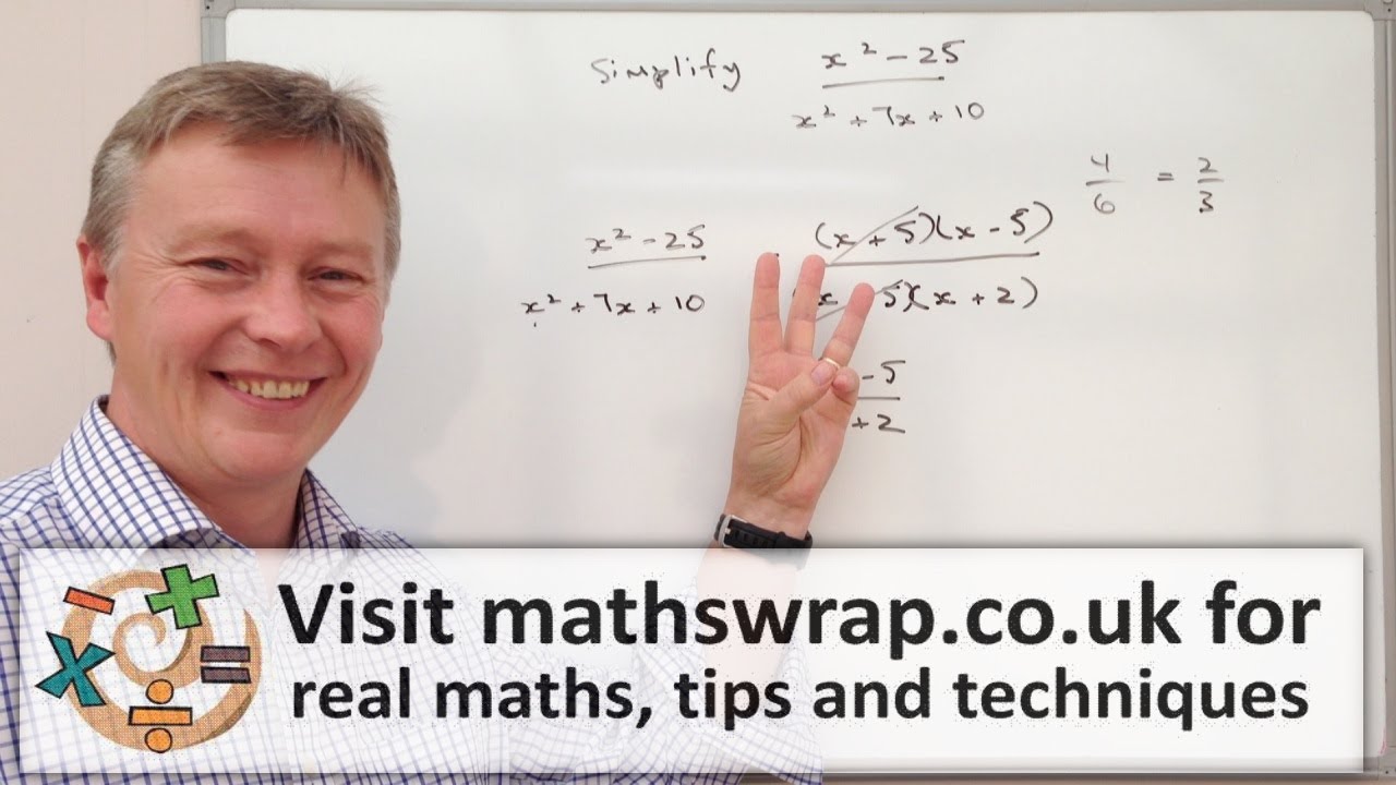 3 Minute Math - Simplifying Algebraic Fractions