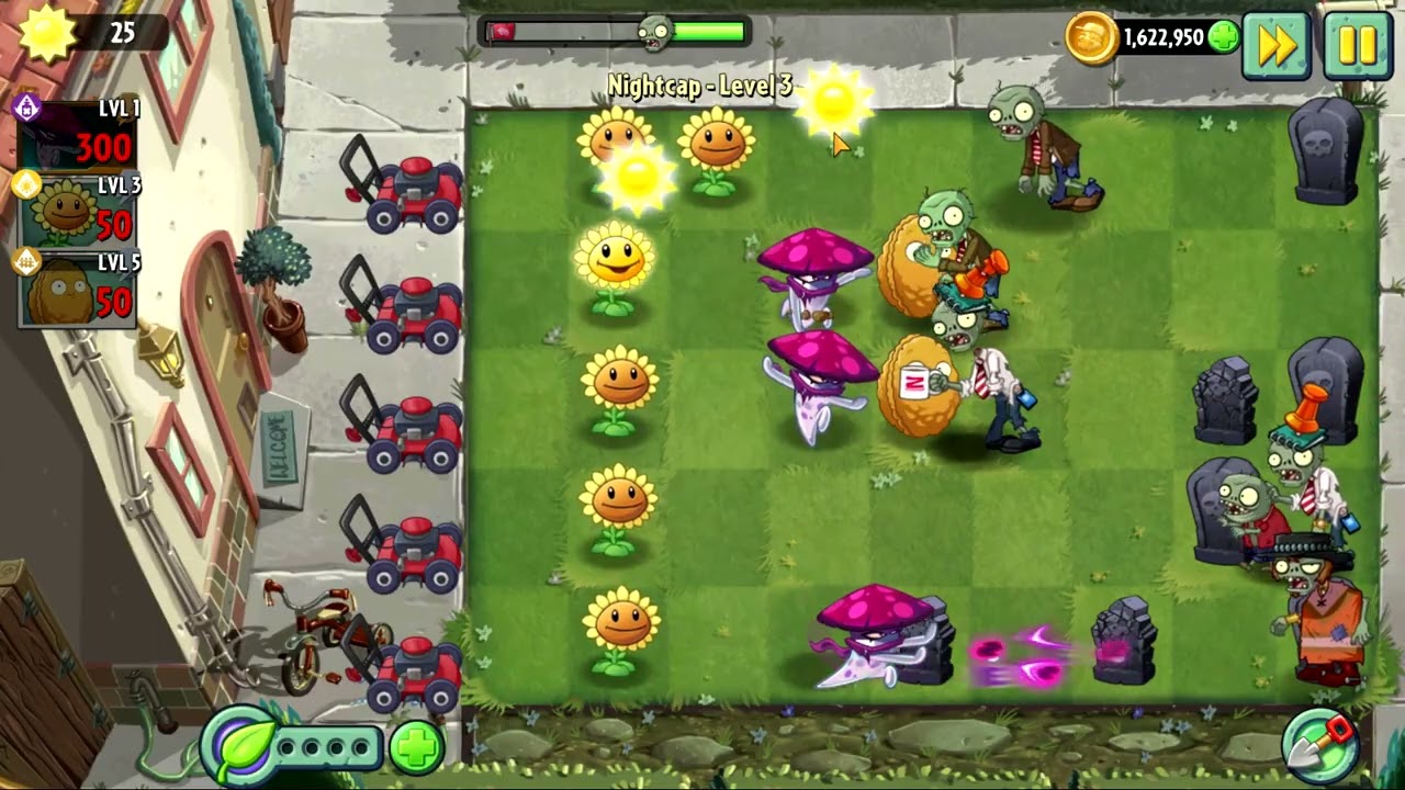 Nightcap New Plant Nursery Level 3 (Plants vs. Zombies 2)