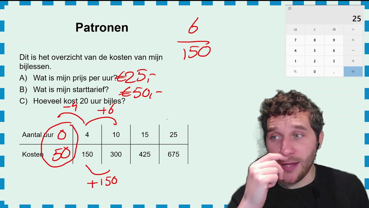 Formules en patronen deel II reken uitleg video