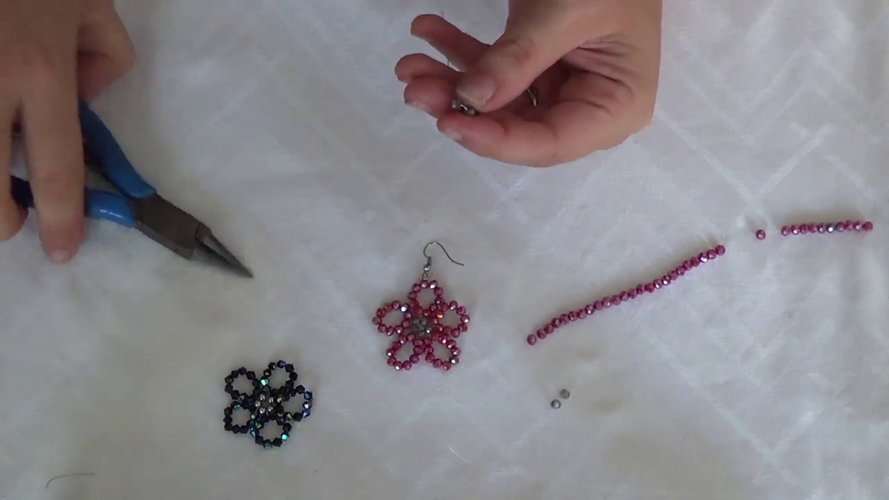 Tutorial Creare fiori per orecchini o ciondoli collana swarovski flower handmade