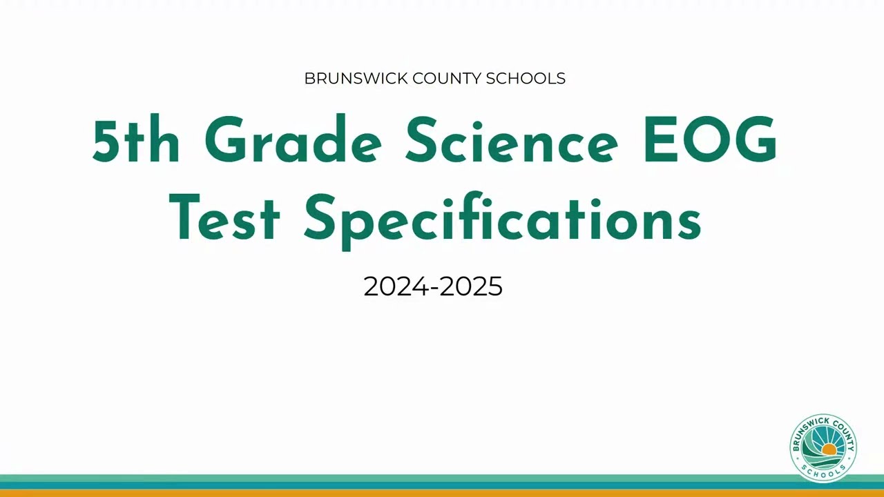 5th Grade Science EOG Updates