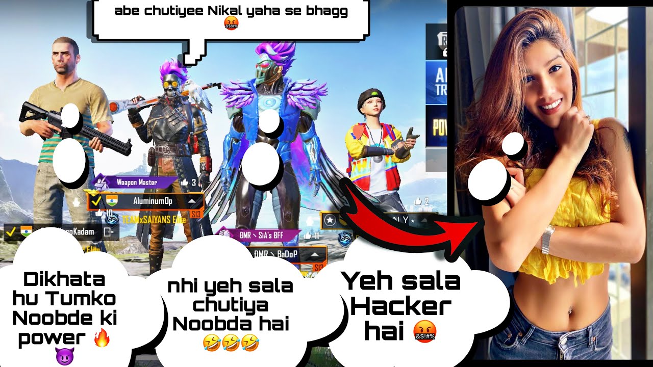 😈🤬Random Attitude Girl & boys call Me Noob And I Challenge For Room 1v3 TDM | PUBGMobile | Part 22