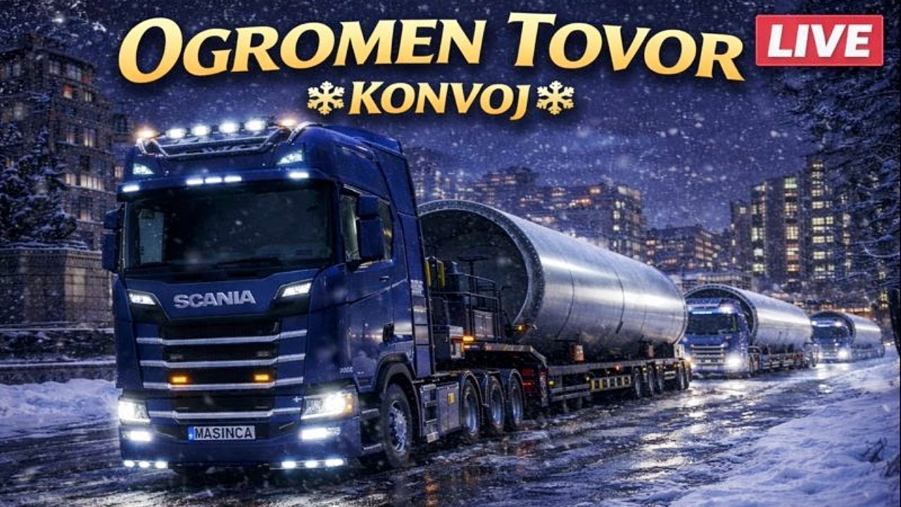 🔴 LIVE 🔴  OGROMEN TOVOR ❄️KONVOJ❄️ 🚛ETS2🚛 W/ @NisDeBoss