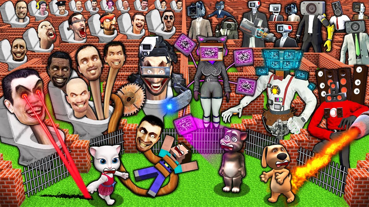 All Episodes: SKIBIDI TOILET in MINECRAFT animation! SURVIVAL MAZE of CAMERA & TV MAN TITAN BOSSES