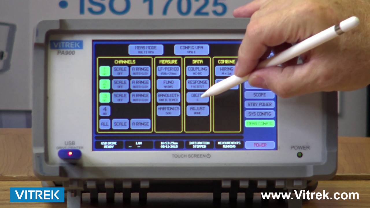 Vitrek Power Analyzer User Interface